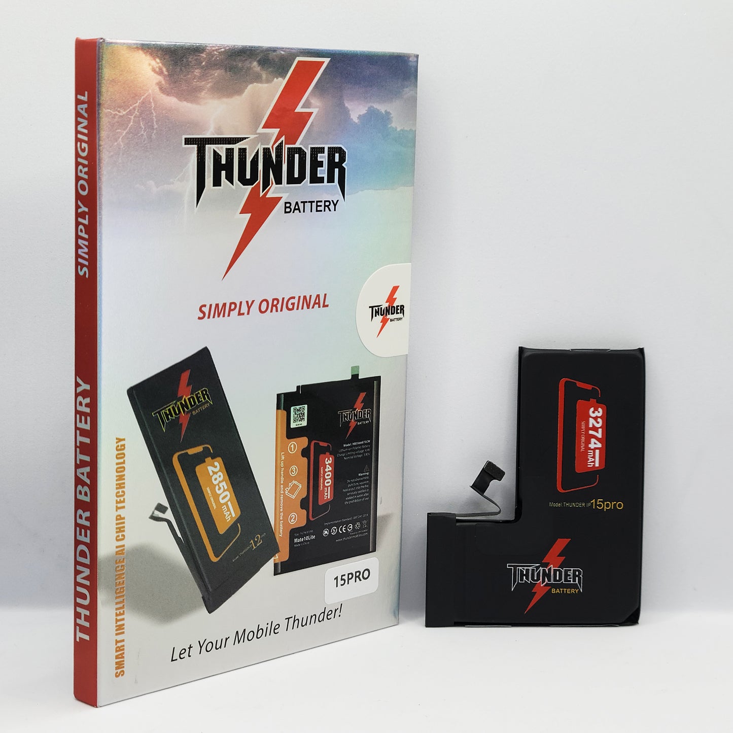Thunder iphone 15 Pro Battery - 100% Original Capacity
